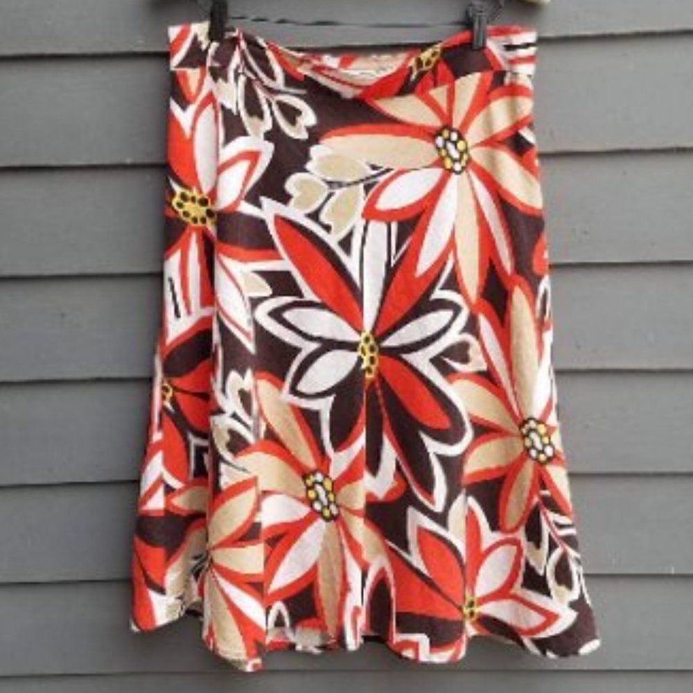 Cato Retro Looking Flower Power Skirt Size 10